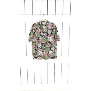 Vintage Cooke Street Hawaiian tropical floral button down Honolulu Hawaii short